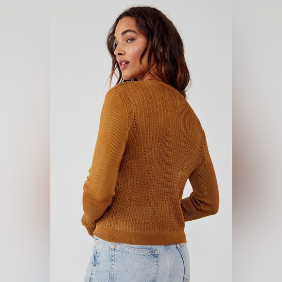 Free People H2O Crew Pullover In Tiger Eye - Picture 3 of 7